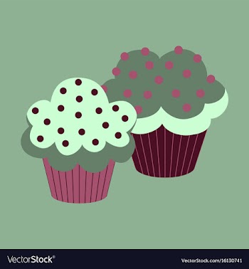 Sweet dessert in flat design cupcakes vector image