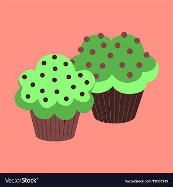Sweet dessert in flat design cupcakes vector image