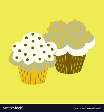 Sweet dessert in flat design cupcakes vector image