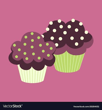 Sweet dessert in flat design cupcakes vector image