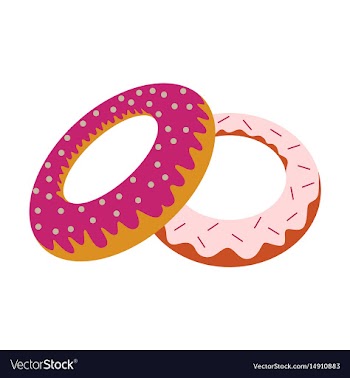 Sweet dessert in flat design donuts vector image