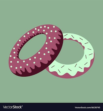 Sweet dessert in flat design donuts vector image