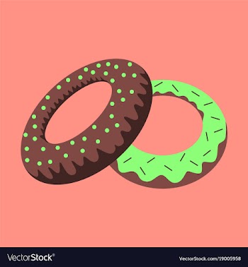 Sweet dessert in flat design donuts vector image