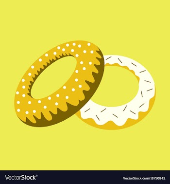 Sweet dessert in flat design donuts vector image