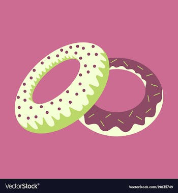 Sweet dessert in flat design donuts vector image