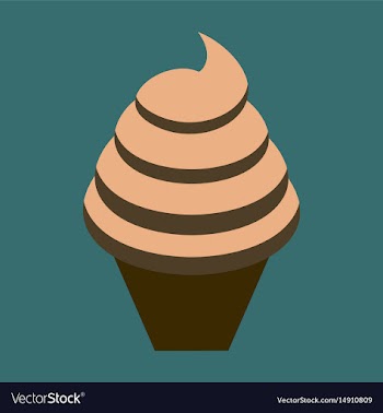 Sweet dessert in flat design ice cream cone vector image