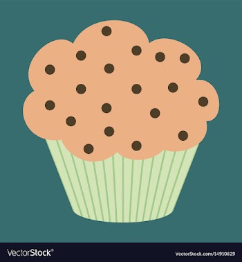 Sweet dessert in flat design muffin vector image