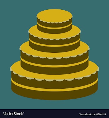 Sweet dessert in flat design wedding cake vector image