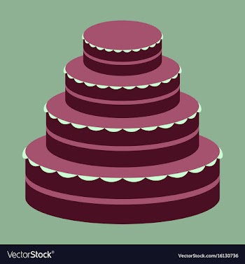 Sweet dessert in flat design wedding cake vector image