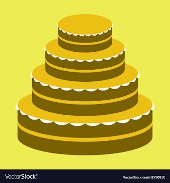 Sweet dessert in flat design wedding cake vector image