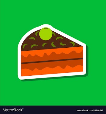 Sweet dessert in paper sticker berry cake vector image