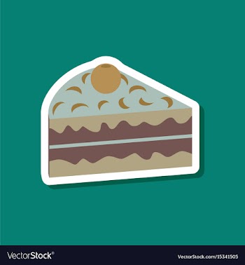 Sweet dessert in paper sticker berry cake vector image