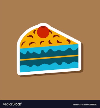 Sweet dessert in paper sticker berry cake vector image