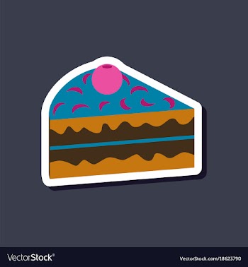 Sweet dessert in paper sticker berry cake vector image