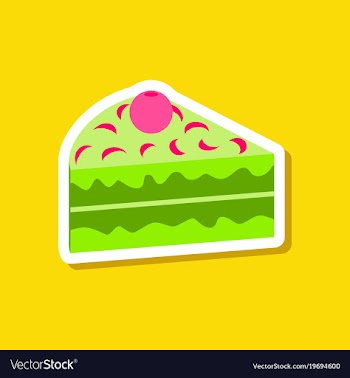 Sweet dessert in paper sticker berry cake vector image