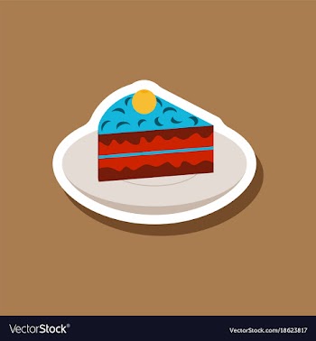 Sweet dessert in paper sticker berry pie on a vector image