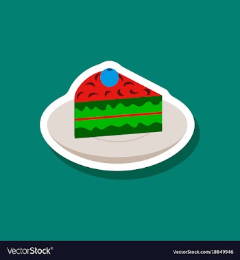 Sweet dessert in paper sticker berry pie on a vector image