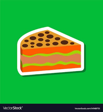 Sweet dessert in paper sticker cake vector image