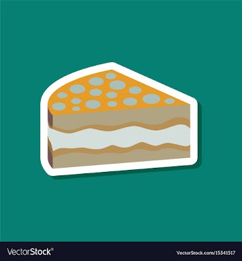 Sweet dessert in paper sticker cake vector image