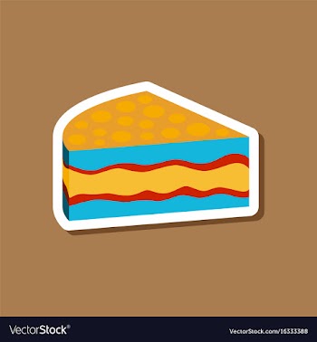 Sweet dessert in paper sticker cake vector image