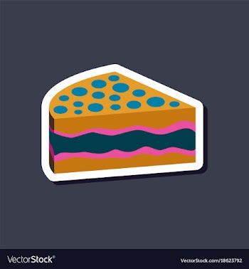 Sweet dessert in paper sticker cake vector image