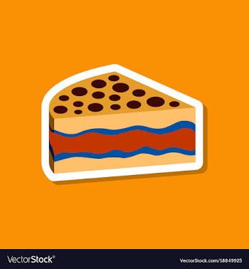 Sweet dessert in paper sticker cake vector image