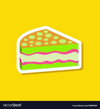 Sweet dessert in paper sticker cake vector image