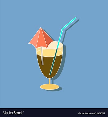Sweet dessert in paper sticker cocktail vector image