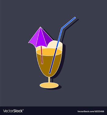 Sweet dessert in paper sticker cocktail vector image