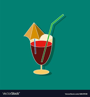 Sweet dessert in paper sticker cocktail vector image