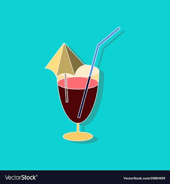 Sweet dessert in paper sticker cocktail vector image