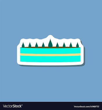 Sweet dessert in paper sticker cream cake vector image