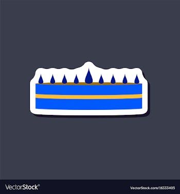 Sweet dessert in paper sticker cream cake vector image