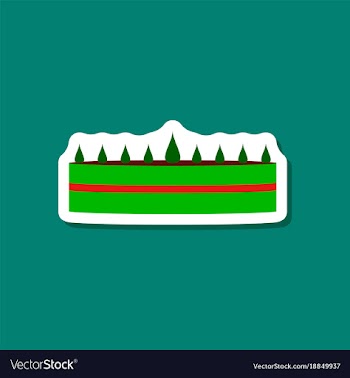 Sweet dessert in paper sticker cream cake vector image