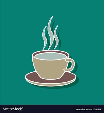 Sweet dessert in paper sticker cup of coffee vector image