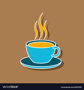 Sweet dessert in paper sticker cup of coffee vector image