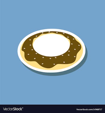 Sweet dessert in paper sticker donut vector image