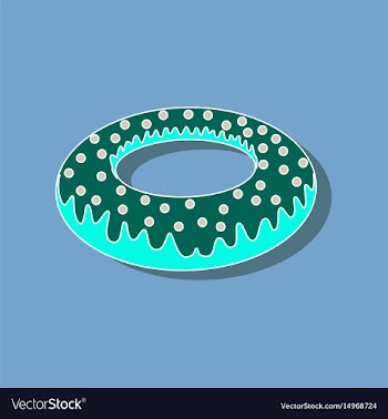 Sweet dessert in paper sticker donut vector image