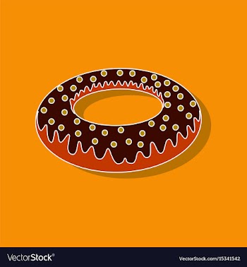Sweet dessert in paper sticker donut vector image