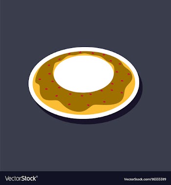 Sweet dessert in paper sticker donut vector image