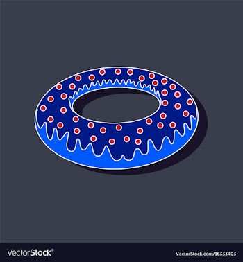 Sweet dessert in paper sticker donut vector image