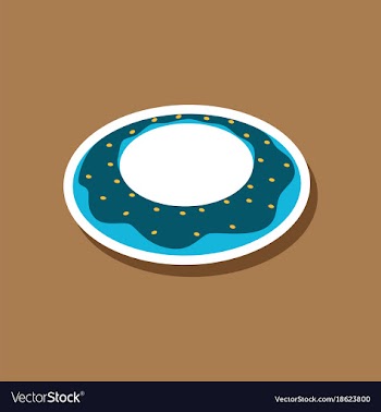 Sweet dessert in paper sticker donut vector image