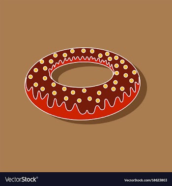Sweet dessert in paper sticker donut vector image
