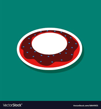 Sweet dessert in paper sticker donut vector image