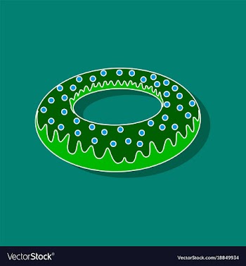 Sweet dessert in paper sticker donut vector image