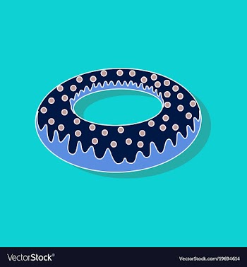 Sweet dessert in paper sticker donut vector image