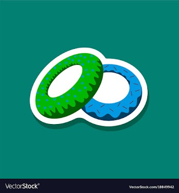 Sweet dessert in paper sticker donuts vector image