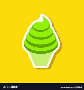 Sweet dessert in paper sticker ice cream cone vector image