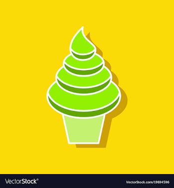 Sweet dessert in paper sticker ice cream cone vector image