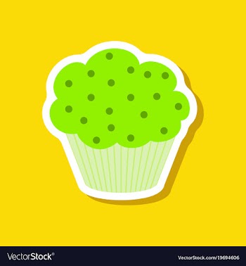 Sweet dessert in paper sticker muffin vector image